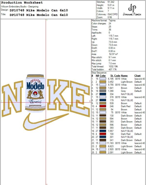 Nike Modelo Can Embroidery Design.