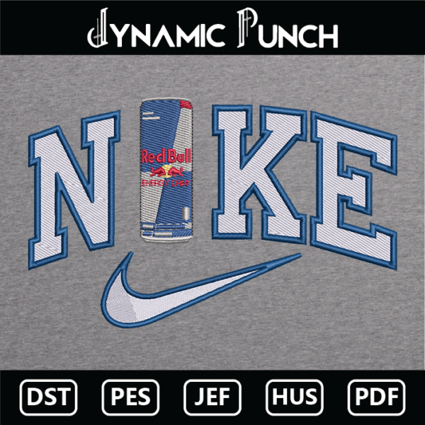 Nike Red Bull Embroidery Design.