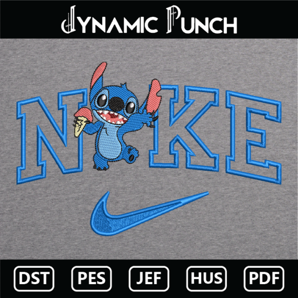 Nike Stitch Ice Cream Embroidery Design.