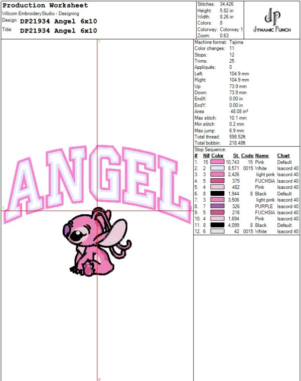Angel Embroidery Design.