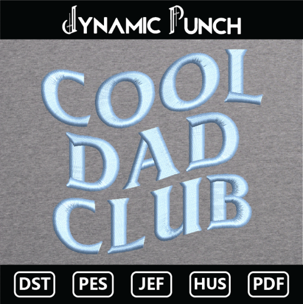 Cool Dad Embroidery Design.