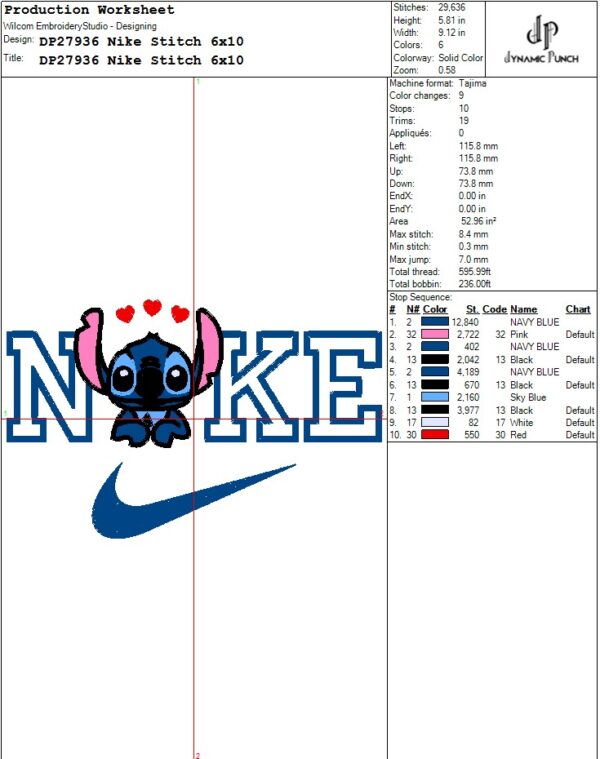 Nike Stitch Embroidery Design.
