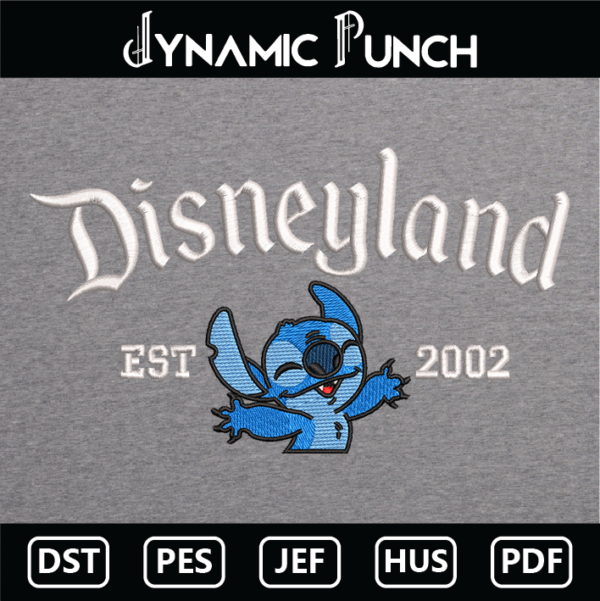 Disneyland Stitch Embroidery Design.