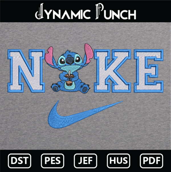 Nike Stitch Boba Embroidery Design.
