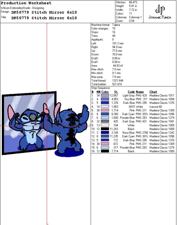 Stitch Mirror Embroidery Design.