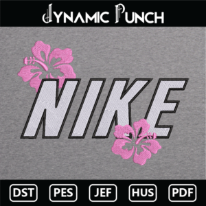 Nike Hawaiian Flower Embroidery Design.