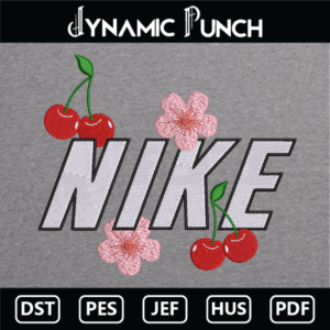 Nike Cherry Flower Embroidery Design.