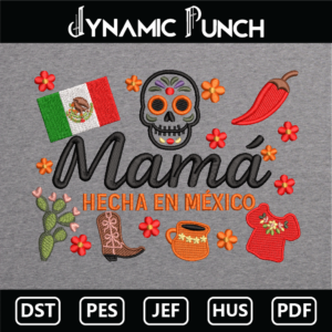 Mama Mexico Embroidery Design.