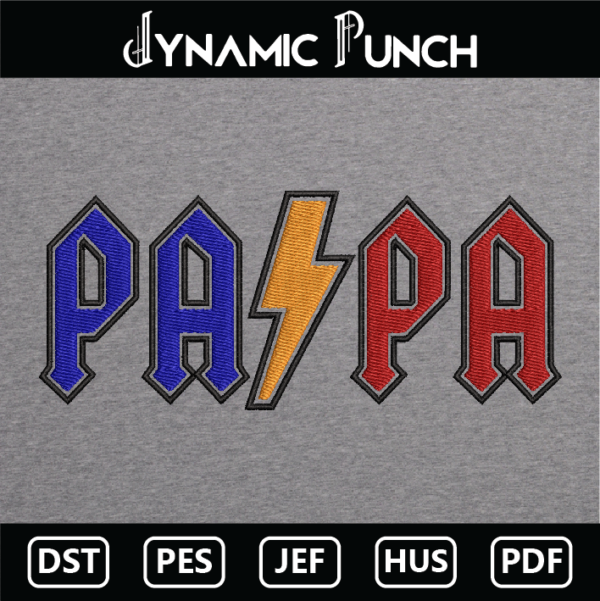 Papa Embroidery Design.