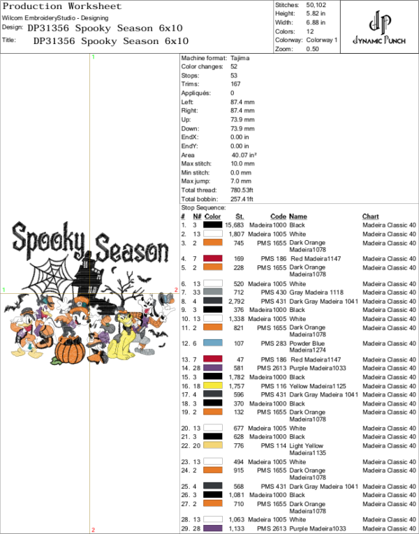 Disney Spooky Season Embroidery Design.