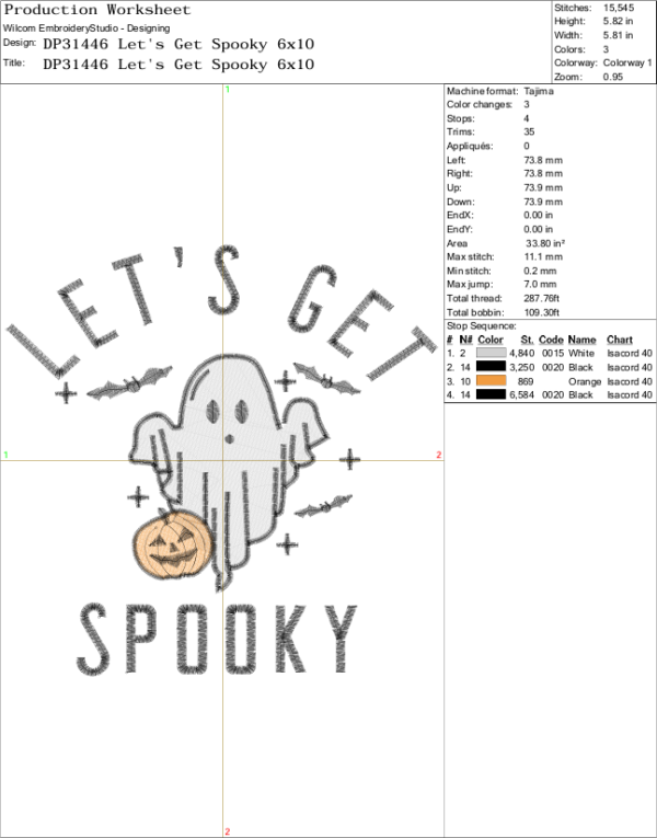 Let's Get Spooky Embroidery Design.