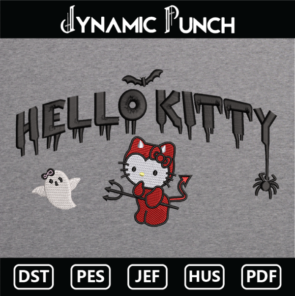 Hello Kitty Devil Embroidery Design.