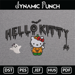 Hello Kitty Pumpkin Embroidery Design.