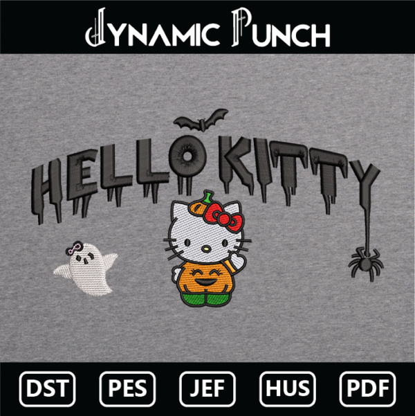 Hello Kitty Pumpkin Embroidery Design.