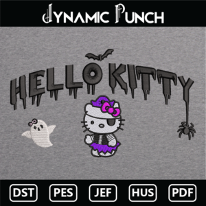 Hello Kitty Pirate Embroidery Design.