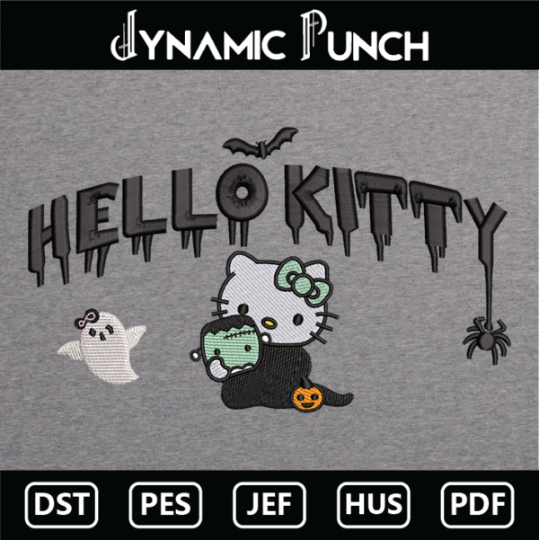 Hello Kitty Spooky Potion Embroidery Design.