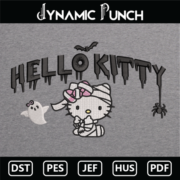 Hello Kitty Mummy Embroidery Design.