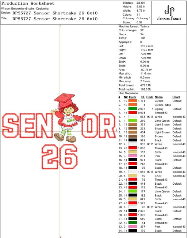 Senior Shortcake 2026 Applique - Image 3