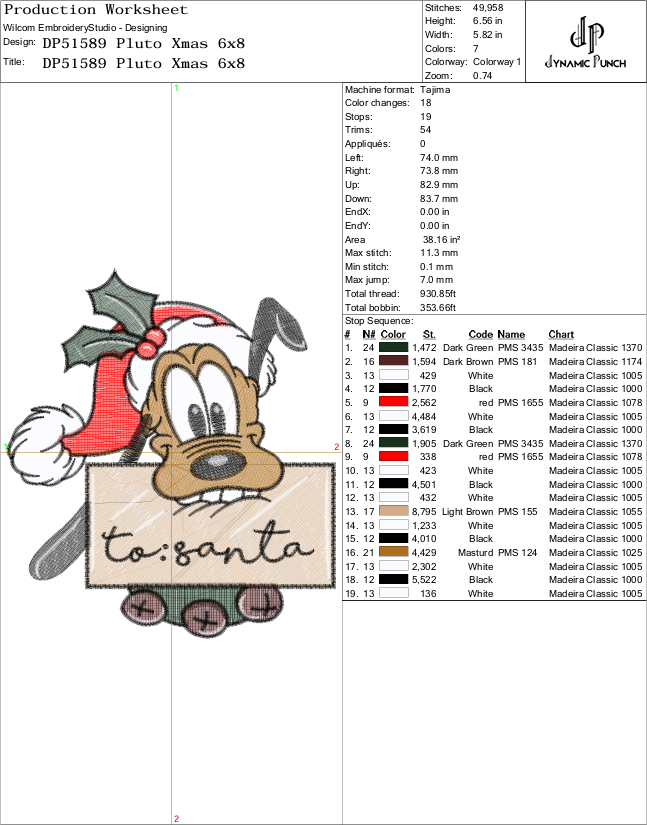 Pluto Xmas Embroidery Designs.