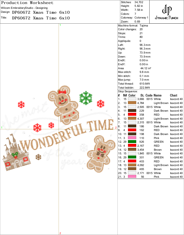 The Most Wonderful Time of The Year Christmas Embroidery Design.