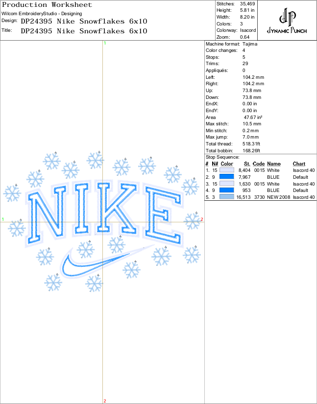 Nike Snowflakes 2 Christmas Embroidery Design.