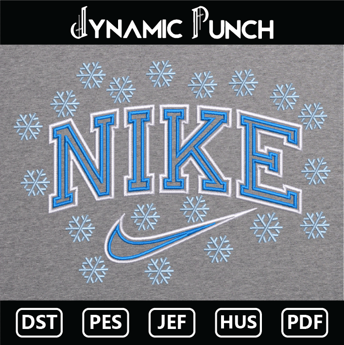 Nike Snowflakes 2 Christmas Embroidery Design.