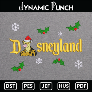 Disneyland Tigger Christmas Embroidery Design.