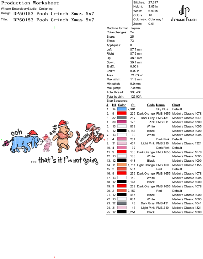 That’s It I’m Not Going – Pooh Christmas Embroidery - Image 2