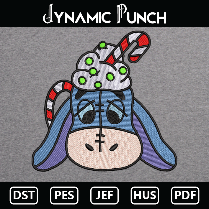 Eeyore Christmas Mug Embroidery Design.