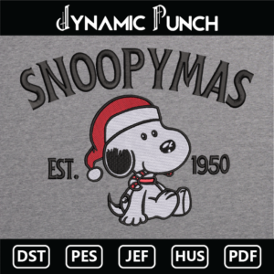 Snoopymas Christmas Embroidery Design.