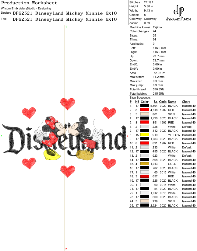 Dinseyland Mickey Minnie Hearts Valentine - Image 3